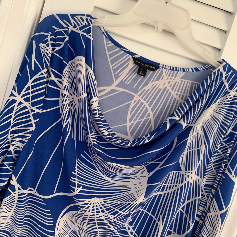 Banana republic blue white knit dress